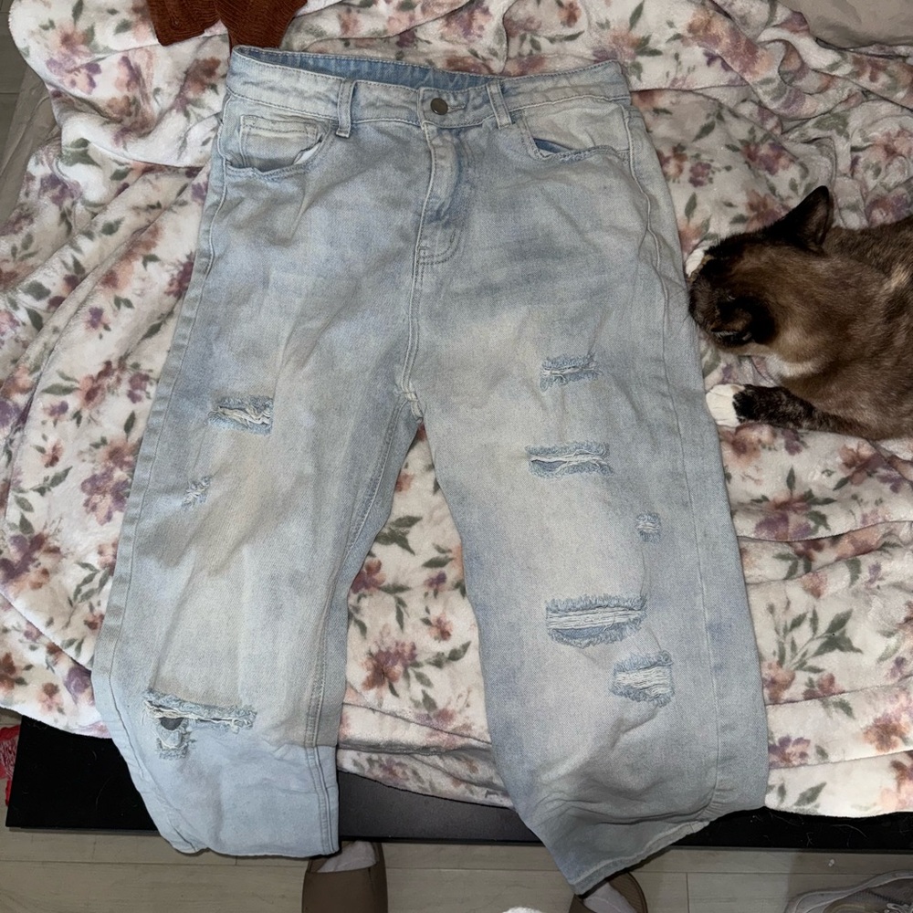 Light Blue Distressed Jeans